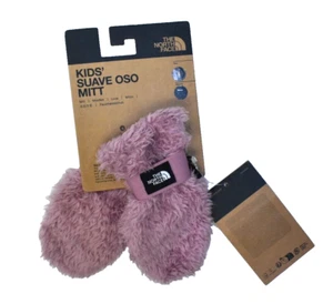 North Face Suave OSO Mittens Pink Mauve Plush Raschel Fleece Youth Kids S - Picture 1 of 7