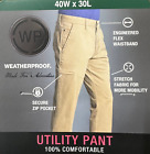 Men Weatherproof Zip 5-Pocket Utility Pant Flex Waistband 40WX30L -237 Dark Sand