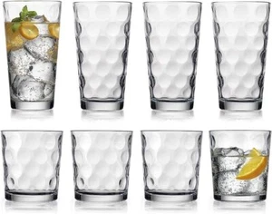Glassware Drinking Glasses Set Of 8 4 Highball 17 oz. Kitchen Glasses | 4 13 ... - Picture 1 of 9