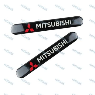For MITSUBISHI Black Car Trunk Side Fenders Door Badge Scratch Guard Sticker 2pc - Image 1 of 4