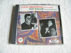 LOUIS ARMSTRONG - In the Thirties / FATS WALLER - 1943 - CD FORLANE - 1988 Jazz - Picture 1 of 7