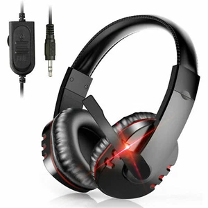 Pro Gamer Headphones For PS5 PlayStation 4 Xbox One & PC Computer Red Headset - Picture 1 of 12