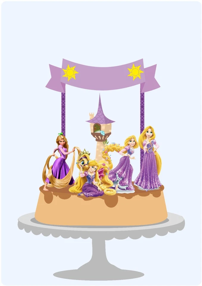 Personalized Tangled Enchanting Princess Cake Topper - Image 1 of 1