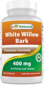 Best Naturals White willow bark 400 mg 180 Capsules - Picture 1 of 7