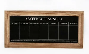 Sifcon Shabby Chic Wooden Weekly Planner Chalkboard - Kitchen Organised Planner - Picture 1 of 1