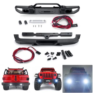 Front Rear Bumper with Led Lights for 1/10 RC Axial SCX10III Wrangler Gladiator - Picture 1 of 25