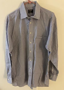 Gitman Bros. For Franco’s Shirt Size 16.5 35 Blue Checks Long Sleeve Made In USA - Picture 1 of 11