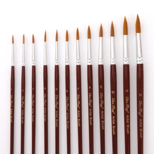 Juego de 12 piezas de pinceles de pintura para arte capilar de nailon para acuarela pincel cerdas nuevo - Imagen 1 de 11