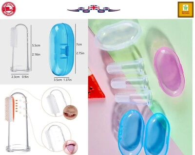 Baby Finger Toothbrush Silicone Teething Gum Cleaner Massager Soother UKSupplier - Image 1 of 4