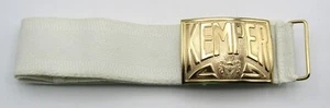 KEMPER MILITARY SCHOOL  BELT BUCKLE w/WHITE CLOTH BELT (40") - Picture 1 of 5