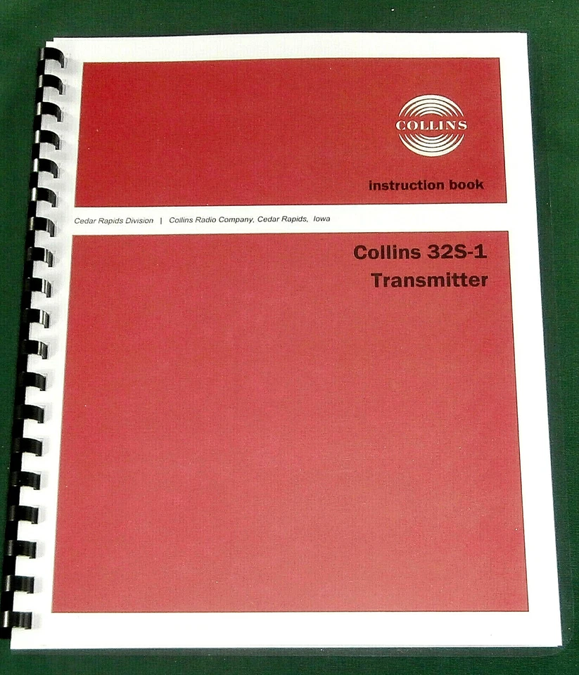 Collins 32S-1 Instruction Manual: w/ 11"x24" Schematic & Protective Covers! - Image 1 of 1