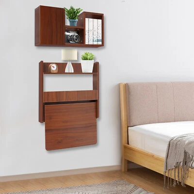 Wall Mounted Bookshelf Folding Space Saving Wall Mounted Table Fold Down Lapto - Image 1 of 4