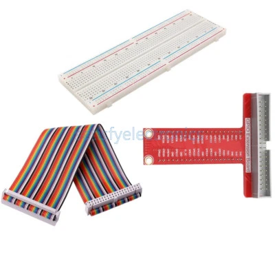 Raspberry Pi 2 B Kits T Type GPIO Extension Board+Breadboard+40Pin Rainbow Kabel - Bild 1 von 4
