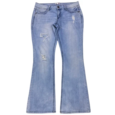 Vintage Bongo Jeans Womens Light-Wash Flare Leg Embroidered Sz 11 Boho 90's Y2K - Image 1 of 4