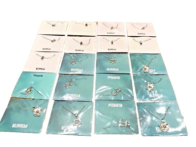 LOTE DE 20 COLLARES COLGANTES EFFY TONO PLATA 18' FLOR ANCLA RUEDA ENVÍO EFFY Foto 1 de 4