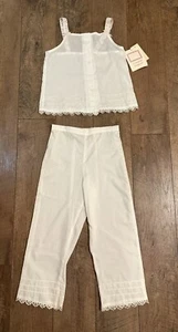 Cottontails Originals Girl’s Outfit Eyelet Scalloped Bloomers & Cami Sz 8 - Picture 1 of 13