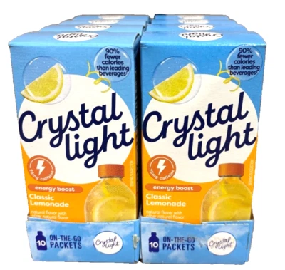 Crystal Light Classic Lemonade Energy Boost (Case of 8 boxes) BB**July2025**