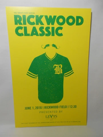 2016 Birmingham Barons Rickwood Classic Poster Baseball Cover