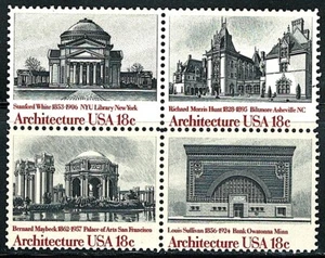 US Block of 4 American Architecture Series Scott# 1928-1931, (MNH) - Picture 1 of 1