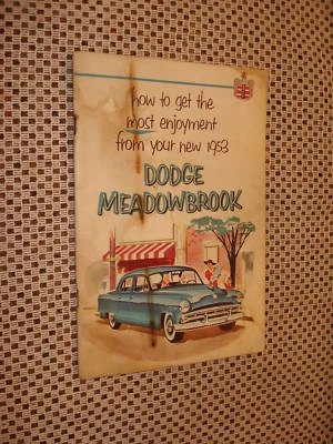 Dodge Meadowbrook 1953 manual del propietario guantera original guía de libros Foto 1 de 2