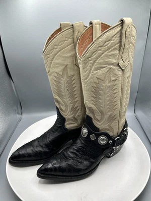 Botas de Vaquero Hechas a Mano Avestruz Pluma Completa 7 B Mujeres Punta Concho Occidental Foto 1 de 4