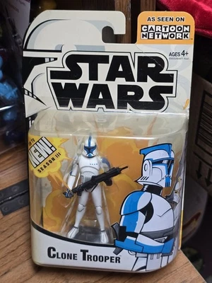 Figura animada Star Wars Clone Wars CLONE TROOPER AZUL Cartoon Network 2005 Foto 1 de 4