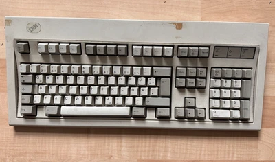 1988 IBM Computer Tastatur Klick Clicky PS/2 QWERTZ vintage PC keyboard + cable - Bild 1 von 4