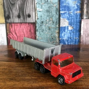 Majorette Magirus Gravel Hauler Semi Truck Red Silver Diecast N:377 Vintage 1980 - Picture 1 of 12