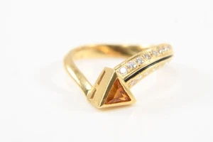 C27O22- Gold 750 18kt Ring mit Diamanten zus. ca. 0,40ct & Saphir - Bild 1 von 12