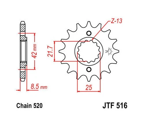 JT Front Sprocket 520 15T #JTF516.15 Kawasaki KLR250/KLR650 Foto 1 de 1