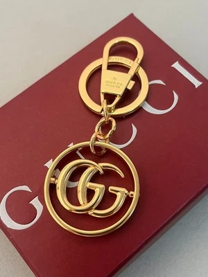 GUCCI Charm Logo GG Gold Design Keychain Gift Key chain with Brand Manual Box - Image 1 of 4