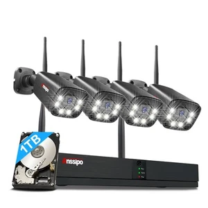 Sistema de cámara doméstica 4K inalámbrico Wi-Fi para seguridad doméstica interior exterior, 4 piezas... - Imagen 1 de 6