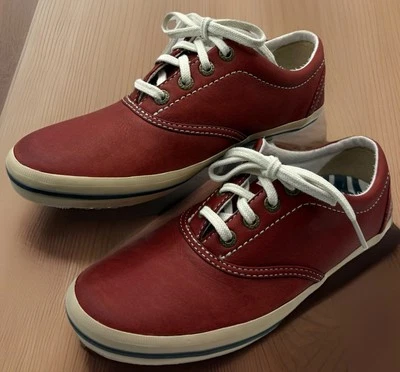 Sebago Women’s Lace Up Sneakers US Size 7 Marine Flag Bai Deep Red Leather - Image 1 of 4