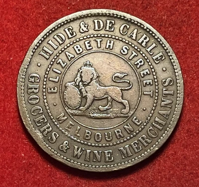 Australia Penny 1858 Hide & De Carle Copper Coin KM#Tn104 T8912 - Image 1 of 2