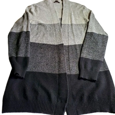 Cárdigan largo suéter Charter Club para mujer 100 % cachemir talla L negro transición Foto 1 de 4