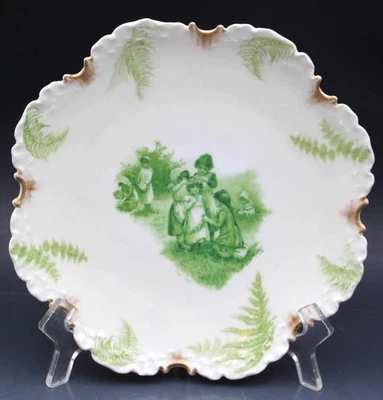 RC antigo Placa de armário alemã Monbijou Rosenthal com meninas no campo - Imagem 1 de 4