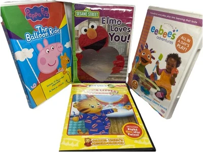 5 Toddler Kids DVDs Discs - Peppa Pig, Elmo, Daniel Tiger and Eebees Adventures - Image 1 of 4