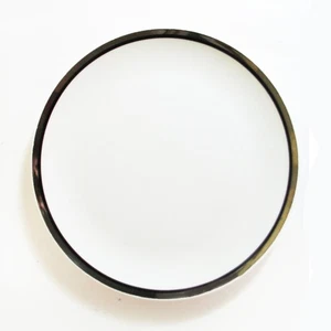 Mikasa Solitude Dinner Plate White Bone China Silver Trim 10-5/8" 9 Available - Picture 1 of 4