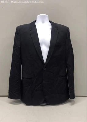 Abrigo deportivo elegante blazer liso de lana negro para hombre H&M talla 44R EE. UU. 54 EUR Foto 1 de 4