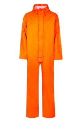 Lyngsoe LR13-05 Coverall Microflex Waterproof Hi Vis Rain Overall Orange Medium - Image 1 of 2