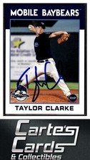 Taylor Clarke 2016 Grandstand Mobile Baybears #NNO  TTM/IP Signed Autographed