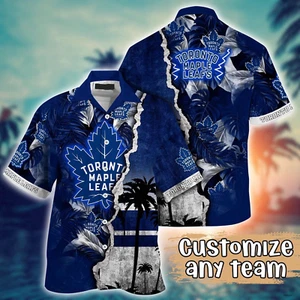 SALE! Toronto Maple Leafs Palm Tree Hawaiian Shirt, Unisex Fit, Christmas Gift - Picture 1 of 6