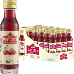 Nordbrand Saure Kirsche Miniatur 24x0,02 l Kirschlikör aus Nordhausen