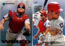 1995 Fleer Emotion IVAN RODRIGUEZ Baseball Card 88 Texas Rangers