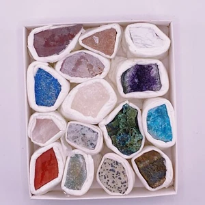 12 Pc Lot Random Mixed Crafters Gems Crystal Natural Rough Raw Mineral Rock Box - Picture 1 of 11