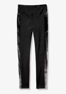 VICTORIA’S SECRET PINK High Waist Fleece Lined Velvet Trim Legging Sz XS Black - Image 1 of 3