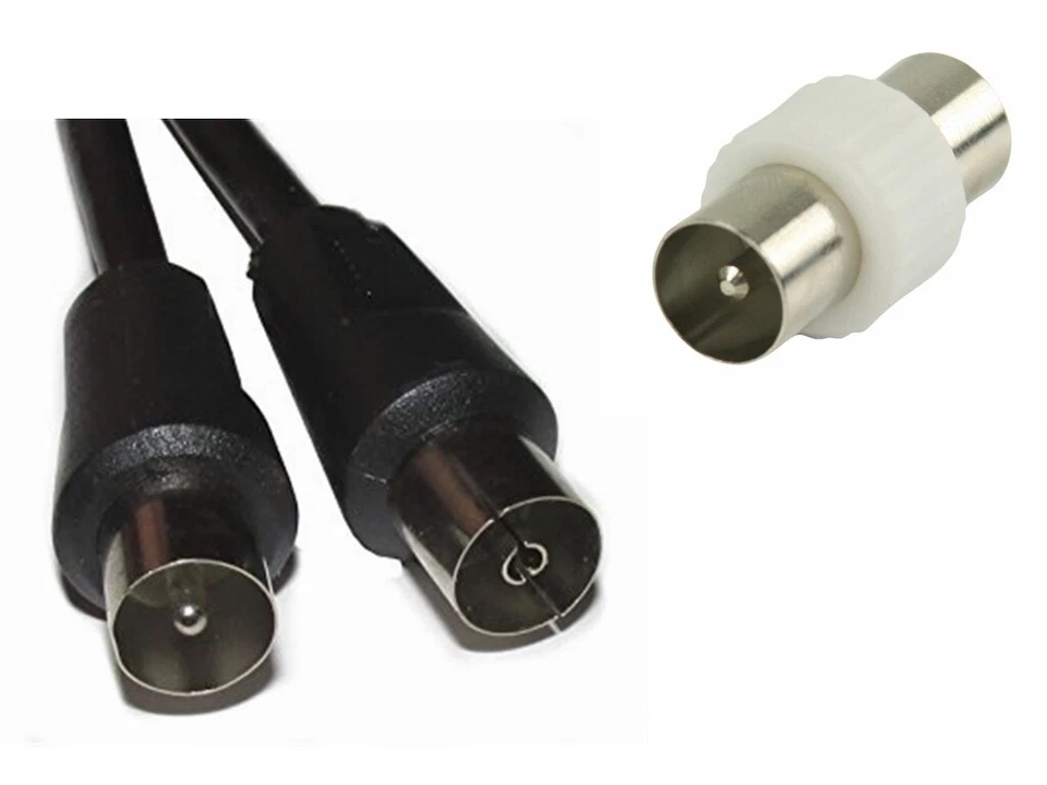 TV Aerial Lead Flylead Coax Plug To Socket  Male - Female/Male Length 2 Meters  - Image 1 of 3