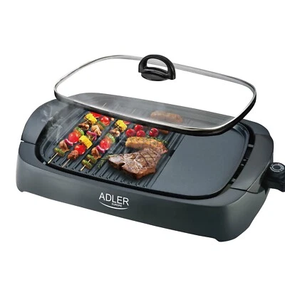 ADLER AD6610 Elektrogrill, Kontaktgrill, Aufklappbar Antihaft Platten 2200W - Bild 1 von 4