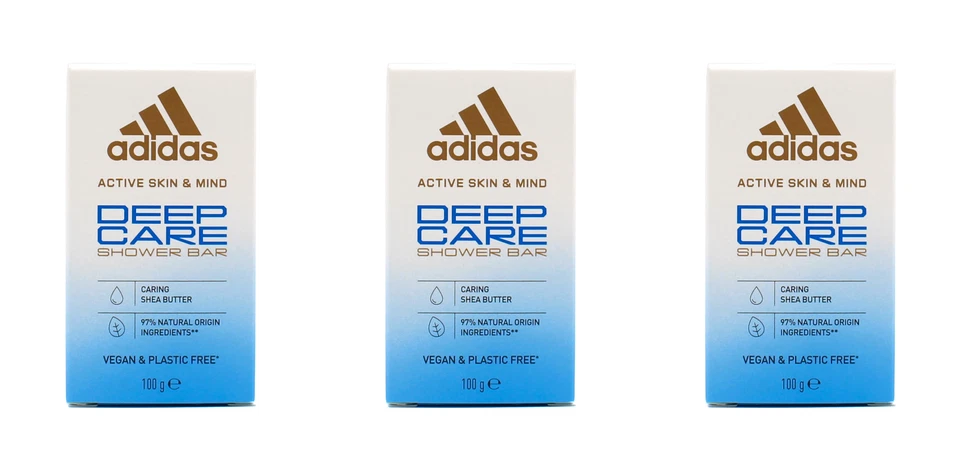 Adidas Deep Care Shower Bar Feste Dusche Seife, 3x100g EAN3616303461614 - Bild 1 von 1