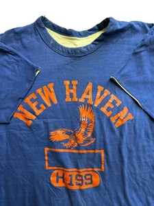 vintage New Haven t-shirt shirt reversible Champion blue bar 70s Small 1970s - Picture 1 of 8